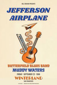 First Winterland show, September 23, 1966 — Jefferson Airplane, Butterfield Blues Band, Muddy Waters. Concept, not final.
